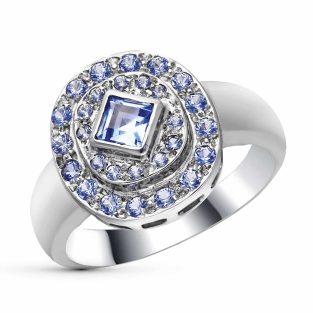 18K SORTIJA ORO BLANCO CIRCONITA CENTRO AMATISTA 17X13 MM ANCHO CUERPO 5 MM