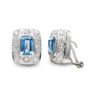 18K PENDIENTES ORO BLANCO Y PIEDRA