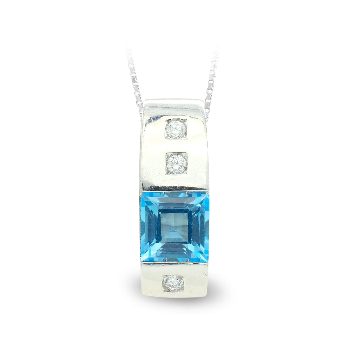 18K GARGANTILLA ORO BLANCO TOPACIO