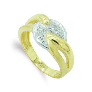 18K SORTIJA ORO BICOLOR MATE Y BRILLO