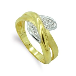 18K SORTIJA ORO BICOLOR MATE Y BRILLO