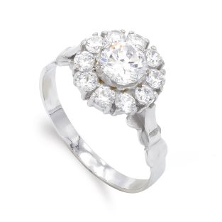 18K SORTIJA ORO BLANCO Y CIRCONITAS 11 MM