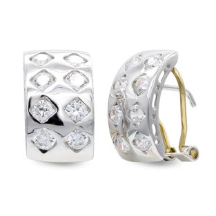 18K PENDIENTES ORO BLANCO CIRCONITAS 15X8 MM