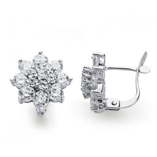 18K PENDIENTES ORO BLANCO CUAJO CATALAN 12X12 MM