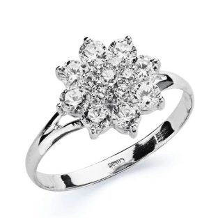 18K SORTIJA ORO BLANCO CUAJO 15 CIRCONITAS