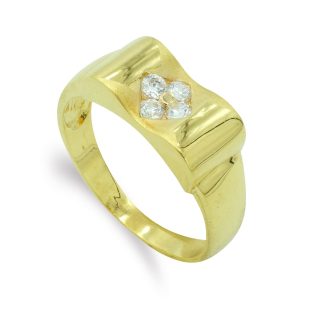 18K SORTIJA ORO AMARILLO MATE Y BRILLO