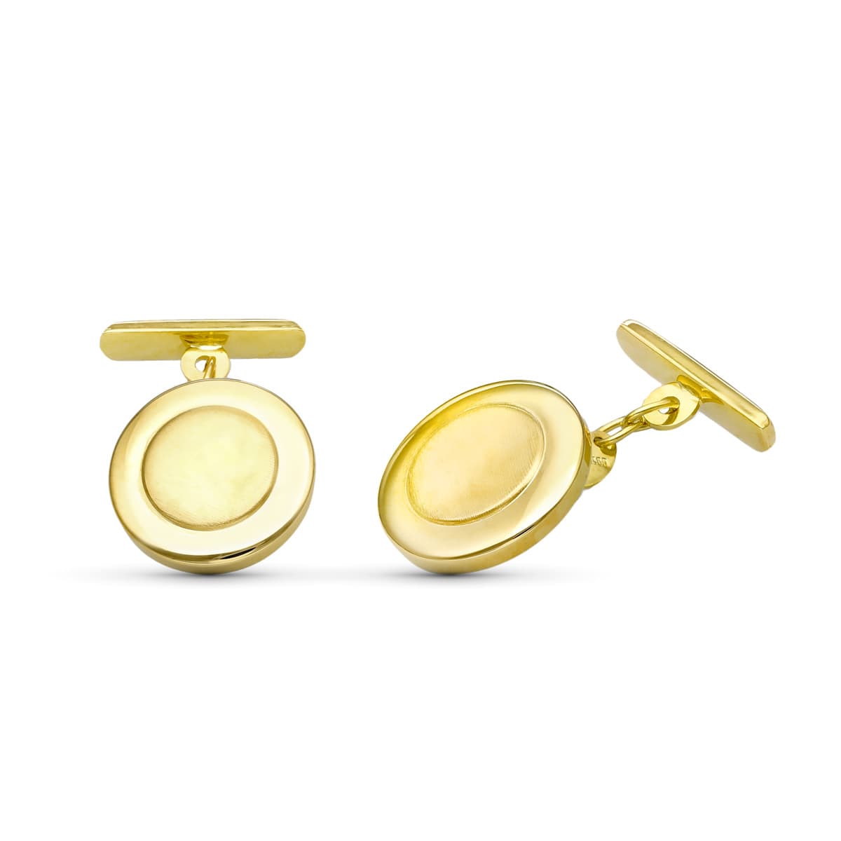 18K CUBREBOTON ORO AMARILLO REDONDO MATE Y BRILLO