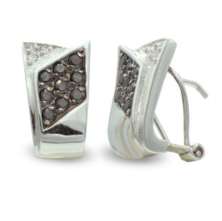 18K PENDIENTES ORO BLANCO CIRCONITAS 15X7 MM