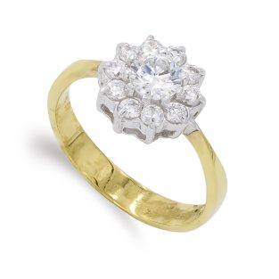 18K SORTIJA ORO BICOLOR CIRCONITAS 10 MM