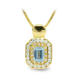 18K GARGANTILLA ORO AMARILLO RECTANGULAR CON CIRCONITAS