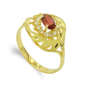 18K SORTIJA ORO AMARILLO Y PIEDRA