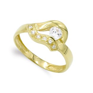 18K SORTIJA ORO AMARILLO Y CIRCONITAS