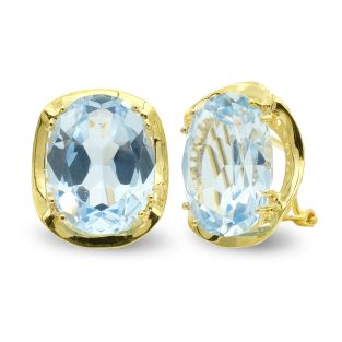 18K PENDIENTES ORO AMARILLO CON PIEDRA OVAL