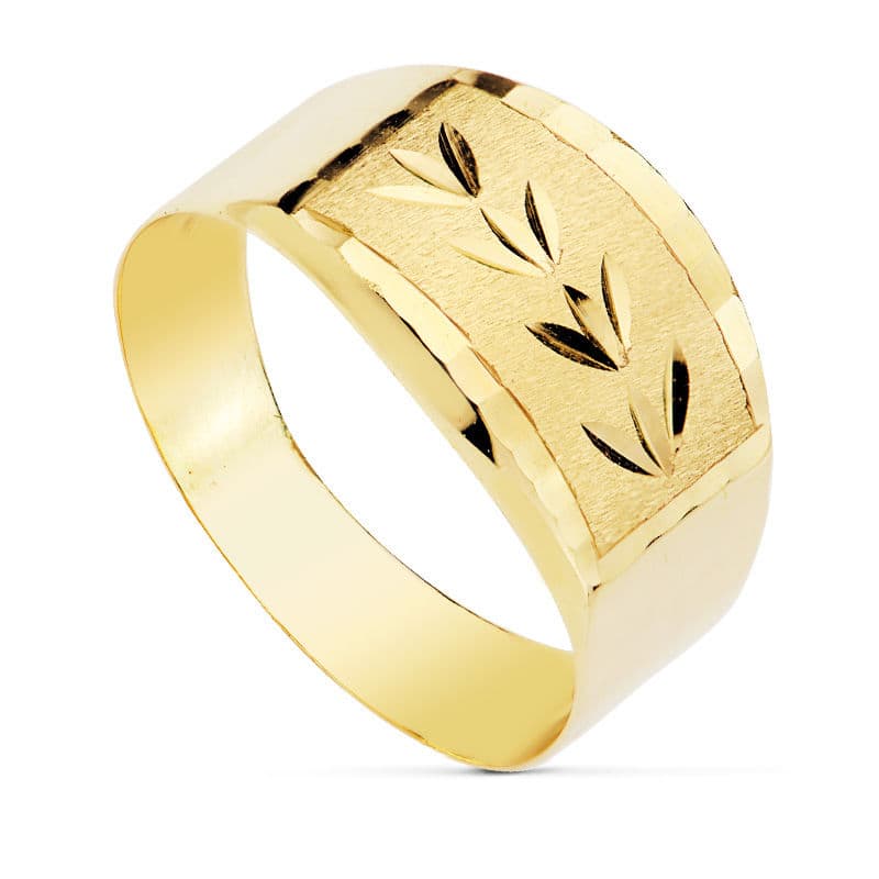 9K SORTIJA LAPIDADA ANCHO 11 MM