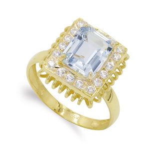 18K SORTIJA ORO AMARILLO PIEDRA Y CIRCONITAS