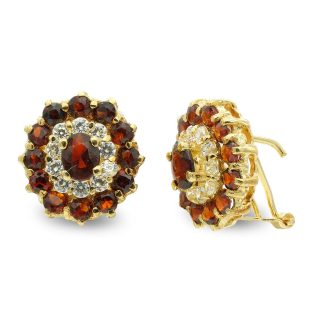 18K PENDIENTES ORO AMARILLO OVAL CON CIRCONITAS