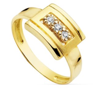 18K SORTIJA ORO AMARILLO CON CIRCONITAS