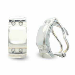 18K PENDIENTES ORO BLANCO CON CIRCONITAS 15X7 MM