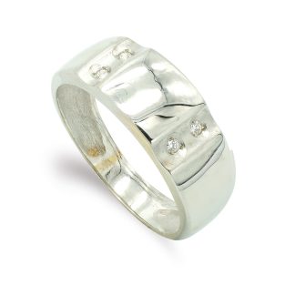 18K SORTIJA ORO BLANCO CON CIRCONITAS