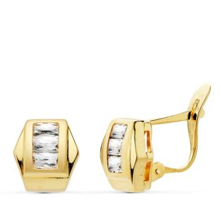 18K PENDIENTES CIRCONITAS 9X8 MM