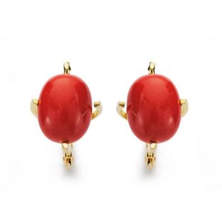 18K PENDIENTES TRONCO CORAL 12X10 MM