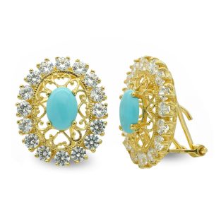 18K PENDIENTES ORO AMARILLO TURQUESA FILIGRANA
