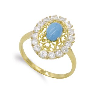 18K SORTIJA ORO AMARILLO TURQUESA FILIGRANA