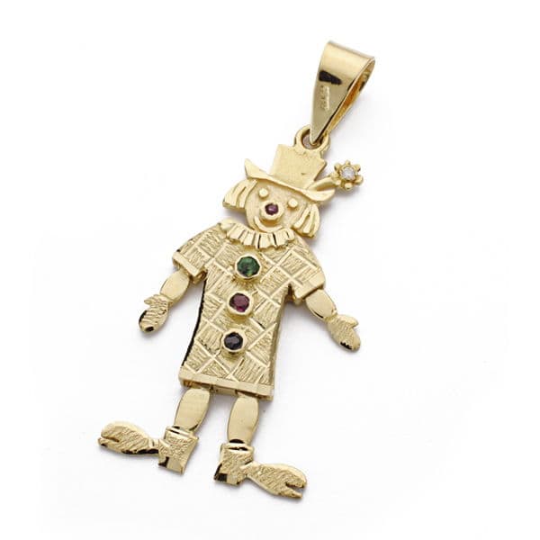 18K COLGANTE PAYASO ARTICULADO. 33X13 MM