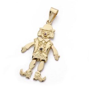 18K COLGANTE PAYASO ARTICULADO. 35X10 MM