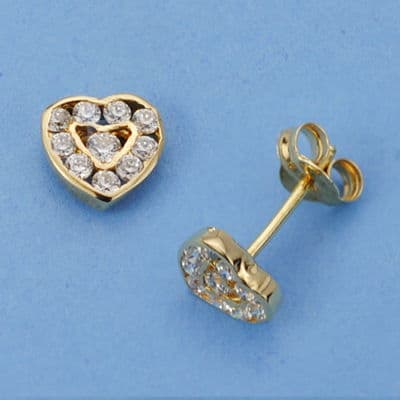 18K PENDIENTES CORAZON 7X7 MM
