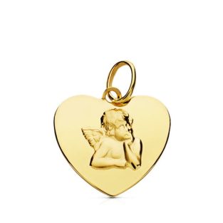 9K CORAZON ORO AMARILLO ANGEL 9K 14X14 MM