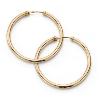 9K AROS ORO AMARILLO DE TUBO HUECOS 28X2 MM