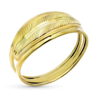 9K SORTIJA ORO AMARILLO TALLADA ANCHO CUERPO 8 MM