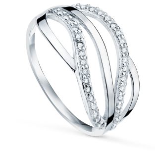 9K SORTIJA ORO BLANCO BANDAS CON CIRCONITAS