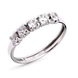 9K SORTIJA QUINTILLO ORO BLANCO CIRCONITAS 3MM