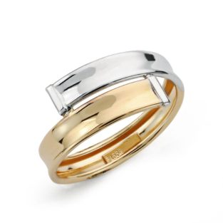 9K SORTIJA ORO BICOLOR CON BANDAS EN BRILLO