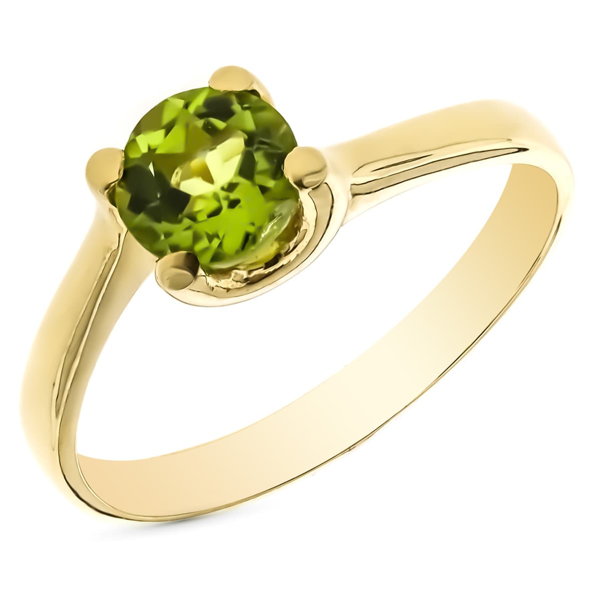 9K SORTIJA ORO AMARILLO OLIVINA NATURAL 6 MM 0.93 QTS.