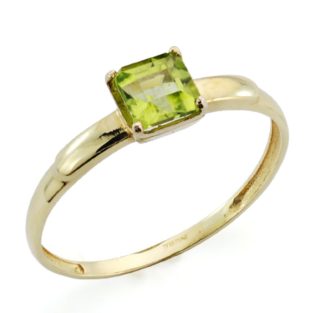 9K SOLITARIO ORO AMARILLO OLIVINA 0.71 QTS. 5 MM