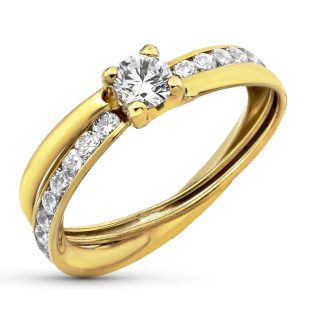 9K SOLITARIO BANDA PIEDRAS CIRCONITA 4 MM