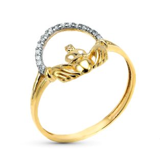 9K SORTIJA ORO AMARILLO CLADAGH IRLANDES ANCHO TOTAL 12 MM