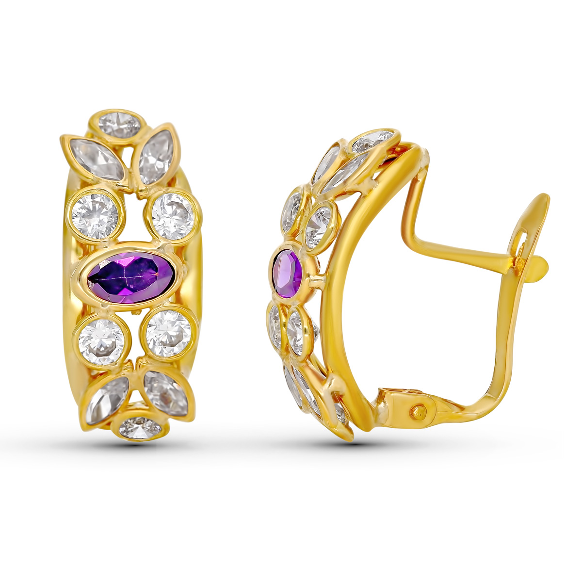 9K PENDIENTES ORO AMARILLO CIRCONITAS