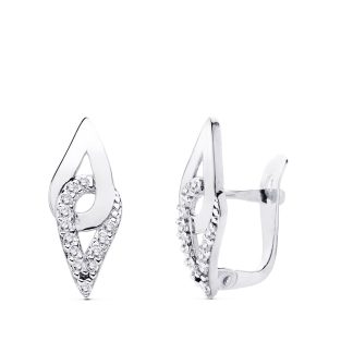 9K PENDIENTES ORO BLANCO 17X7 MM