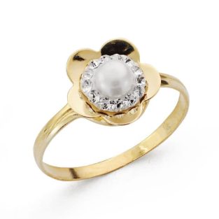 18K SORTIJA COMUNION PERLA Y CIRCONITAS