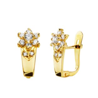 9K PENDIENTES ORO AMARILLO COMUNION CUAJO 13X5 MM. CIERRE CATALAN