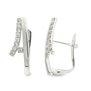 9K PENDIENTES CIRCONITAS ORO BLANCO CATALAN 17X6 MM