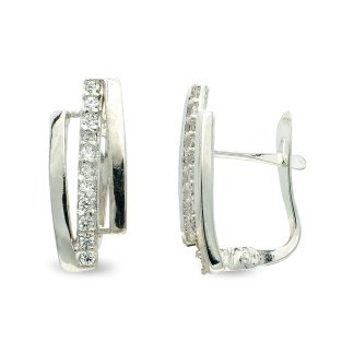 9K PENDIENTES CIRCONITAS ORO BLANCO CATALAN 15X6 MM