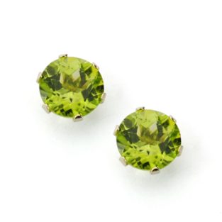 9K PENDIENTES ORO AMARILLO OLIVINA 6.00 MM 1.86 QTS. CIERRE PRESION