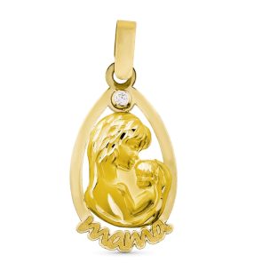 9K COLGANTE ORO AMARILLO OVAL MADRE 22X12 MM