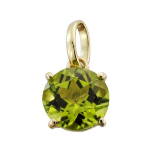 9K COLGANTE ORO AMARILLO OLIVINA NATURAL 1.95 QTS. 8X8 MM