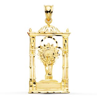 9K COLGANTE ORO AMARILLO VIRGEN DEL PILAR PALIO. 34X20 MM